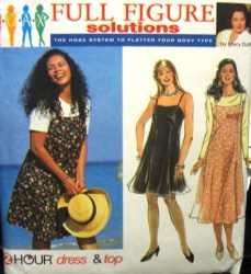 9644  Simplicity 2 HOUR DRESS  JUMPER LENGTHS, TOP PATTERN  26w-32w choice uncut
